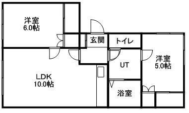 北海道札幌市白石区平和通１丁目北(賃貸アパート2LDK・2階・43.74㎡)の写真 その2