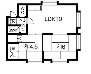 セピア菊水Ａ 201｜北海道札幌市白石区菊水元町八条３丁目(賃貸アパート2LDK・2階・38.07㎡)の写真 その2