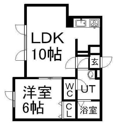 北海道札幌市白石区北郷二条４丁目(賃貸アパート1LDK・1階・32.22㎡)の写真 その2