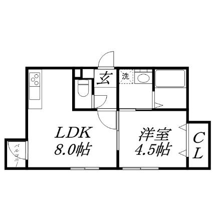 グランディール学園前 401｜北海道札幌市豊平区平岸二条１丁目(賃貸マンション1LDK・4階・30.63㎡)の写真 その2