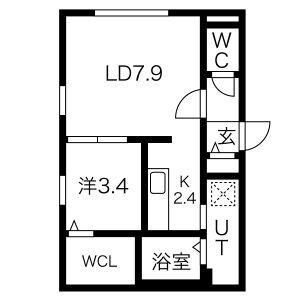 ＪＵＮＯ（ユノ） 102｜北海道札幌市白石区本通１９丁目南(賃貸マンション1LDK・1階・34.56㎡)の写真 その2