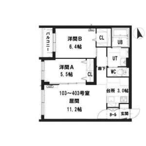 グランメール・シャリテ 303｜北海道札幌市豊平区中の島二条１０丁目(賃貸マンション2LDK・3階・61.94㎡)の写真 その2