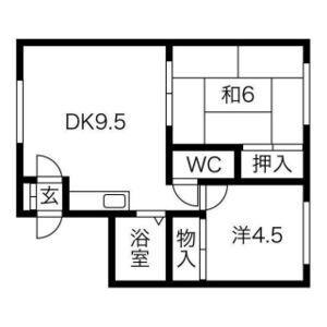 澄川4ー9一棟二戸 2F｜北海道札幌市南区澄川四条９丁目(賃貸アパート2LDK・3階・42.00㎡)の写真 その2