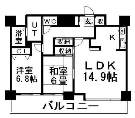 オリエンタルコート大友 1206｜北海道札幌市中央区南四条東４丁目(賃貸マンション2LDK・12階・66.67㎡)の写真 その2