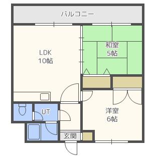 ロイヤルレインボー平岸　Ａ棟 413｜北海道札幌市豊平区平岸六条１７丁目(賃貸マンション2LDK・4階・45.74㎡)の写真 その2