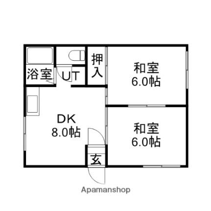 北海道札幌市中央区南十四条西１８丁目(賃貸アパート2DK・2階・40.00㎡)の写真 その2