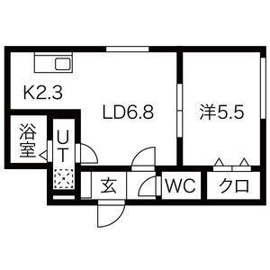 コージィプレイス206 102｜北海道札幌市北区北二十条西６丁目(賃貸マンション1LDK・1階・33.24㎡)の写真 その2