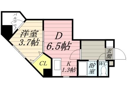 北海道札幌市中央区北一条東２丁目(賃貸マンション1DK・6階・29.28㎡)の写真 その2