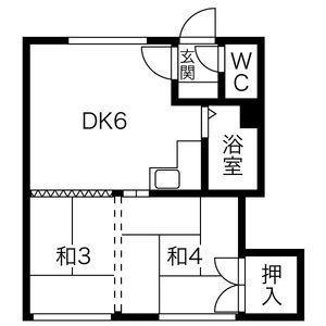 くぼたハイツ 8｜北海道札幌市中央区南八条西１８丁目(賃貸アパート2DK・2階・28.49㎡)の写真 その2