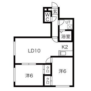 ファミーユＢ・Ｐ 101｜北海道札幌市西区八軒九条西１丁目(賃貸アパート2LDK・2階・51.03㎡)の写真 その2