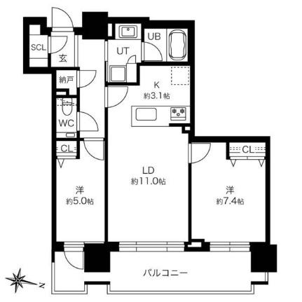 プレミストタワーズ札幌苗穂ブライトゲート 1810｜北海道札幌市中央区北三条東１０丁目(賃貸マンション2LDK・18階・63.08㎡)の写真 その2