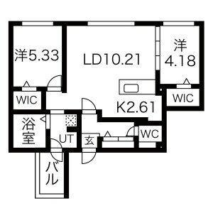 シティレジデンス南9条 203｜北海道札幌市中央区南九条西１５丁目(賃貸マンション2LDK・2階・54.22㎡)の写真 その2