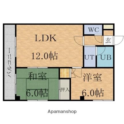 北海道札幌市厚別区厚別中央四条３丁目(賃貸マンション2LDK・3階・47.80㎡)の写真 その2