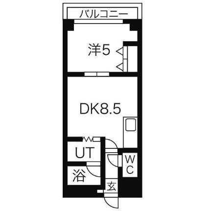 プロムコート 303｜北海道札幌市白石区本通１３丁目南(賃貸マンション1DK・3階・33.00㎡)の写真 その2