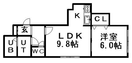 ポラリス 202｜北海道札幌市白石区菊水元町四条２丁目(賃貸アパート1LDK・3階・30.57㎡)の写真 その2