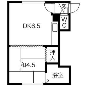 ノーサイド 7｜北海道札幌市豊平区平岸二条６丁目(賃貸アパート1DK・2階・23.79㎡)の写真 その2