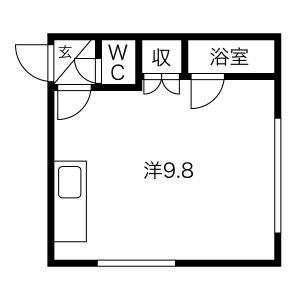 ノースグラントハイツ 106｜北海道札幌市白石区栄通７丁目(賃貸マンション1DK・1階・20.40㎡)の写真 その2