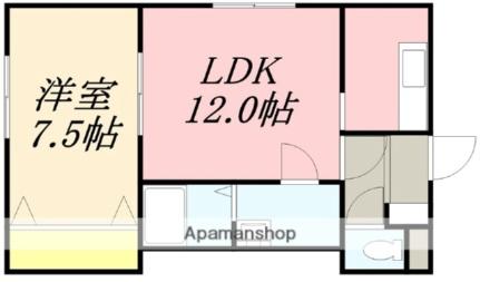 カーサ・デ・クエルノII 208 ｜ 北海道函館市石川町（賃貸マンション1LDK・2階・45.30㎡） その2