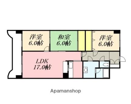 ミリオンパレス駒場 602｜北海道函館市駒場町(賃貸マンション3LDK・6階・81.09㎡)の写真 その2