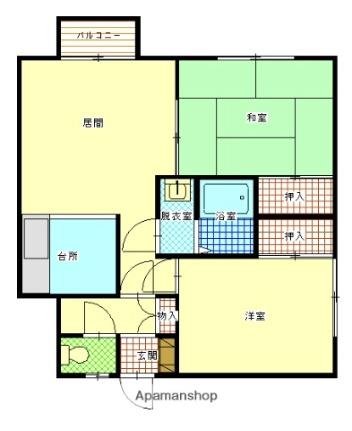 コーポとちぎ 201｜北海道函館市富岡町２丁目(賃貸アパート2LDK・2階・52.84㎡)の写真 その2