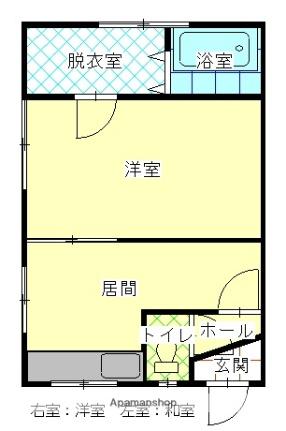 乃木アパート 2F左｜北海道函館市乃木町(賃貸アパート1LDK・2階・29.75㎡)の写真 その2
