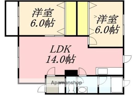 フォレストリーＢ館 303｜北海道北斗市追分４丁目(賃貸アパート2LDK・3階・56.10㎡)の写真 その2