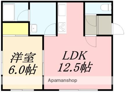 ベルメゾン・ミハラ 305｜北海道函館市美原２丁目(賃貸アパート1LDK・3階・42.12㎡)の写真 その2