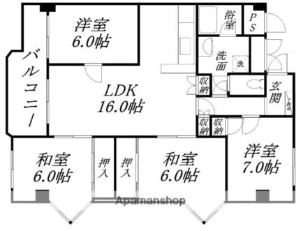 グロリアハイツ若松 401｜北海道函館市若松町(賃貸マンション4LDK・4階・89.24㎡)の写真 その2