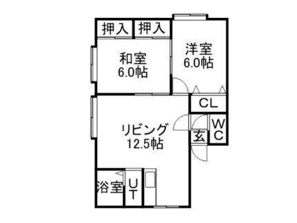 ＢＯＸＡー2 101｜北海道札幌市西区八軒九条東１丁目(賃貸アパート2LDK・2階・53.46㎡)の写真 その2