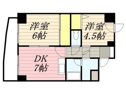 ＫＹコート山鼻 602｜北海道札幌市中央区南二十一条西１０丁目(賃貸マンション2LDK・6階・41.43㎡)の写真 その2