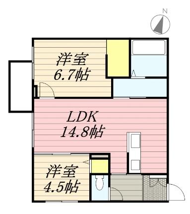 ラヴェーラ裏参道 302｜北海道札幌市中央区南一条西２０丁目(賃貸マンション2LDK・3階・57.12㎡)の写真 その2