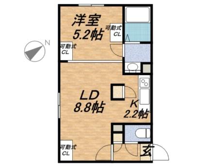 カーサフェリーチェ医大前 202｜北海道札幌市中央区南四条西１３丁目(賃貸マンション1LDK・2階・34.20㎡)の写真 その2