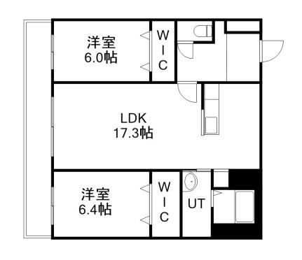 ＢａｍｂｉｎｏＹａｍａｎｏｔｅ 0405｜北海道札幌市西区山の手一条１２丁目(賃貸マンション2LDK・3階・72.09㎡)の写真 その2