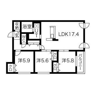 Ｃｅｌｅｓｔｉａ 505｜北海道札幌市中央区南六条東２丁目(賃貸マンション3LDK・5階・78.94㎡)の写真 その2