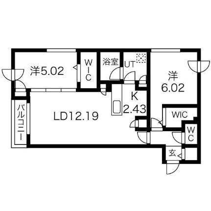 アルファスクエアＳ17 303｜北海道札幌市中央区南十七条西１７丁目(賃貸マンション2LDK・3階・58.92㎡)の写真 その2