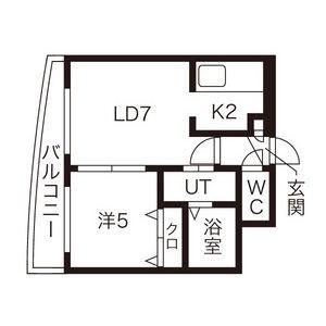 フロンティア円山 205｜北海道札幌市中央区南四条西２１丁目(賃貸マンション1LDK・2階・28.62㎡)の写真 その2