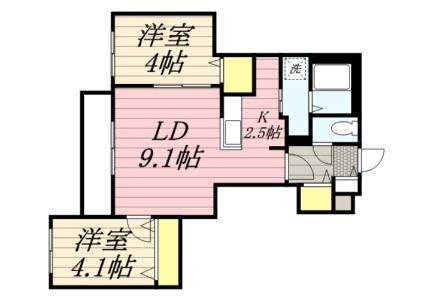 ファランドール大通東　ＩＩ 202｜北海道札幌市中央区南三条東６丁目(賃貸マンション2LDK・2階・45.31㎡)の写真 その2