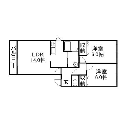 デュクラージュ 402｜北海道札幌市東区北十九条東１９丁目(賃貸マンション2LDK・4階・61.56㎡)の写真 その2