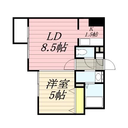 ＫＤＸレジデンス南三条 ｜北海道札幌市中央区南三条西８丁目(賃貸マンション1LDK・6階・34.24㎡)の写真 その2