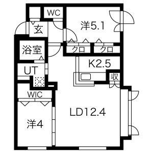 仮）アルファスクエア南4西15 402｜北海道札幌市中央区南四条西１５丁目(賃貸マンション2LDK・4階・53.96㎡)の写真 その2