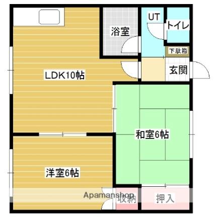 中根ハイツ ｜北海道岩見沢市日の出北１丁目(賃貸アパート2LDK・3階・46.37㎡)の写真 その2