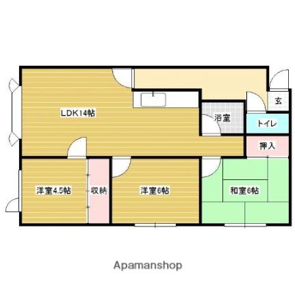 めぐろハイツ ｜北海道岩見沢市六条東１４丁目(賃貸アパート3LDK・3階・67.90㎡)の写真 その2