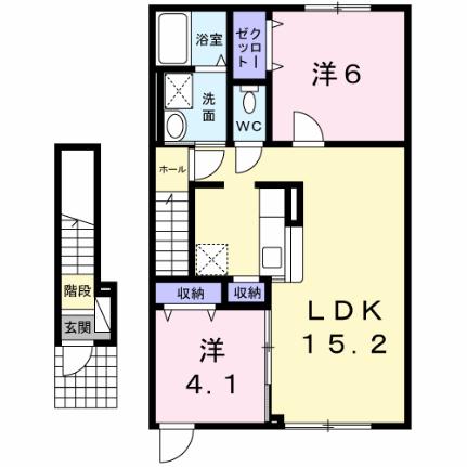 ミニョン・アンジュ 204｜北海道滝川市東町７丁目(賃貸アパート2LDK・2階・58.45㎡)の写真 その2