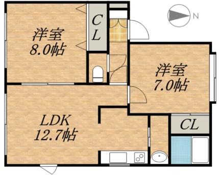 ルミエール南9条（1Ｆ） 102｜北海道札幌市中央区南九条西１３丁目(賃貸アパート2LDK・2階・52.65㎡)の写真 その2