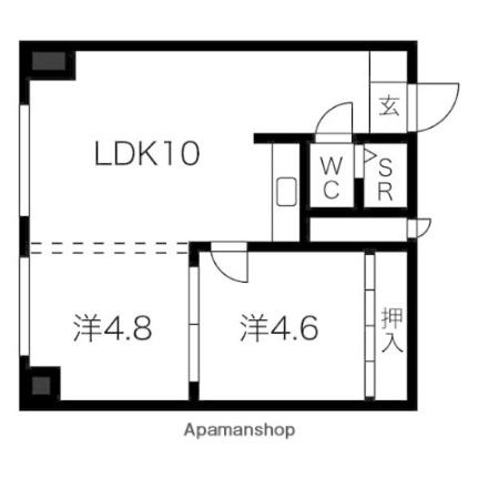 北海道札幌市中央区南二条西５丁目（賃貸マンション2LDK・10階・39.30㎡） その2