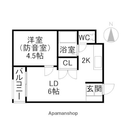 北海道札幌市東区北十六条東１０丁目(賃貸マンション1DK・3階・25.57㎡)の写真 その2