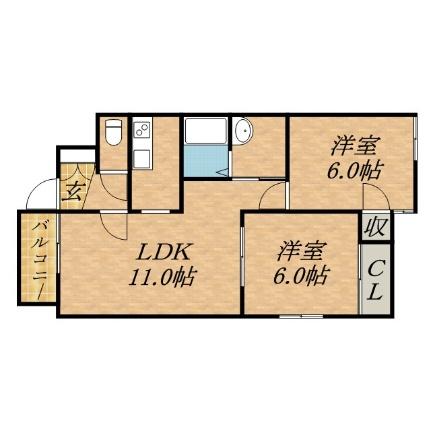 コーポげんじ北8条 301｜北海道札幌市東区北八条東１９丁目(賃貸マンション2LDK・3階・46.86㎡)の写真 その2