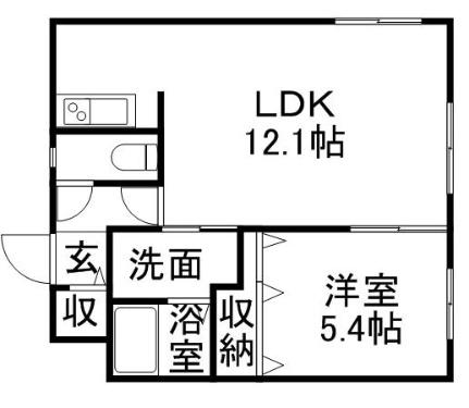 プレステージ知事公館 201｜北海道札幌市中央区北二条西１７丁目(賃貸マンション1LDK・2階・47.60㎡)の写真 その2