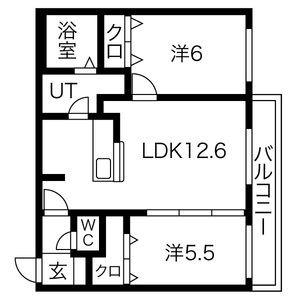Ｌａｙｌａ 402｜北海道札幌市中央区南八条西１６丁目(賃貸マンション2LDK・4階・53.01㎡)の写真 その2