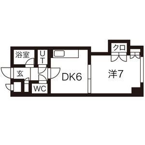 パピリオ 105｜北海道札幌市中央区北五条西１８丁目(賃貸マンション1DK・1階・28.05㎡)の写真 その2